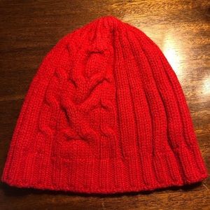 J. Crew Unisex Red Knitted Classic Beanie Hat